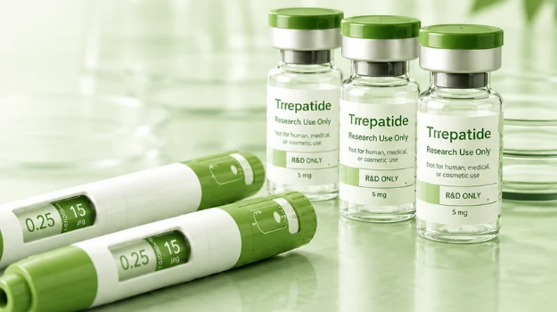 Research peptide vials and packaging